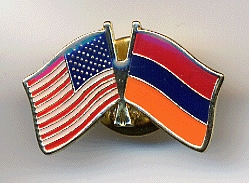 USA and Armenia Flags Pin-0